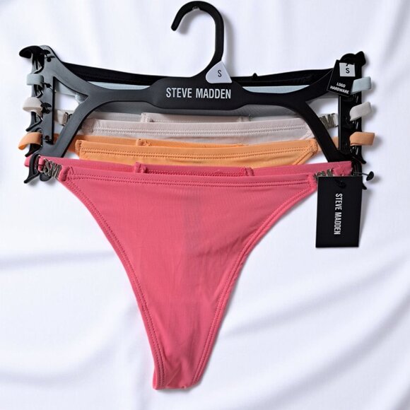 Steve Madden Small 5-Pack Logo Hardware Thongs NWT - Picture 3 of 8